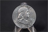 1957-D Uncirculated Franklin Silver Half Dollar