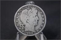 1908 Barber Silver Half Dollar