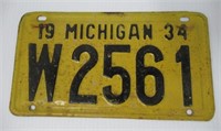 1934 Michigan license plates.