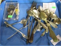 SILVER AND PLATE FLATWARE & THIMBLES