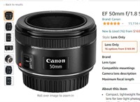 EF 50mm f/1.8 STM Normal Lens for Canon EF Cameras
