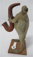 Taxidermy Frog figure. Measures: 6-1/2"H.