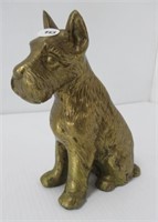 Solid brass scottie dog. Measures: 7"H.