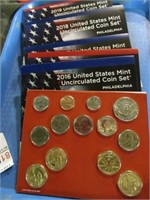 8 US UNCIRCULATED COIN SETS  2016-19