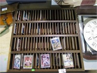 CARD CABINET WITH RED SOX CARDS  22X21