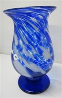Art glass swirl vase. Measures: 10-3/4"H.