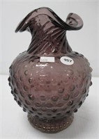 Art glass Hobnail vase. Measures: 8"H with