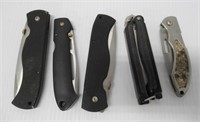 Large folding knives. Some with stainless steel
