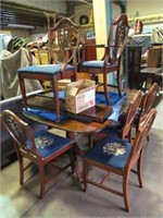 D. PHYFE DINING TABLE W/6 CHAIRS -   AS FOUND