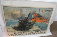 Vintage War Time print mounted on cardboard Made