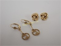 Two Pair 10K Gold Earrings