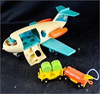 FISHER PRICE AIRPLANE, LUGGAGE, FUEL TRUCK