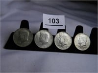 Kennedy Half Dollars-(4); 1966; 1967-(3); 40%