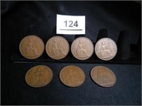 George VI UK Copper Pennies-1938-(4); 1946;
