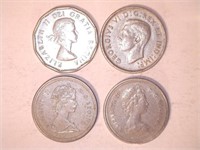 Canadian Coins; 1940-Silver Dime;