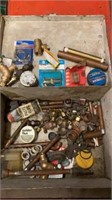 METAL TOOL BOX WITH COPPER FITTINGS, MISC