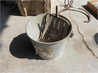 Vintage Galv. Bucket w/ 6-Tine Fork End