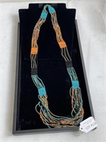 Southwest Long Length Multi Stone Beaded Necklace