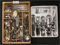 Two organizers with assorted silverware