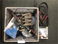 Box of miscellaneous tools, including jumper