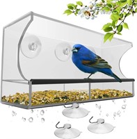 Window Bird Feeder w/ Suction Cups & Seed Tray
