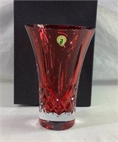 8 inch Waterford Crimson flared Vase