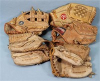 (5) Vintage Baseball Gloves