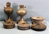(6) Assorted Oil Lamp Bases