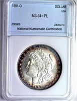 1881-O Morgan Silver $ NNC MS-64+ PL GUIDE $925