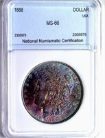 1888 Morgan $ Guide $550 NNC MS-66 Purple Beauty!