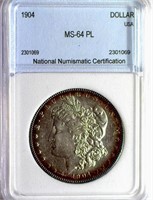 1904 Morgan Silver $ NNC MS-64 PL Guide $4000