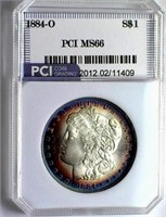 1884-O Morgan  $ Guide $400 PCI MS-66 Colorful!