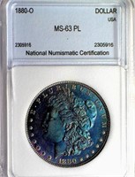 1880-O  $ Guide $1150 NNC MS-63 PL BLUE MONSTER!