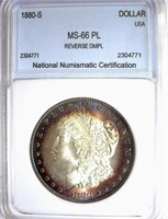 1880-S $ Guide $575 NNC MS-66 PL Reverse DMPL