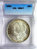 1885 Morgan Silver $ ICG MS-67  Guide $2100
