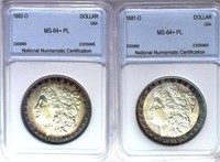 1882-O & 1881-O  $ Guide $1325 NNC MS-64+ PL