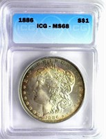 1886 Morgan Silver $  MS-68 GUIDE $17,000