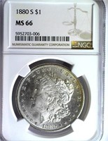 1880-S Morgan $ Guide $335 NGC MS-66 STRONG STRIKE