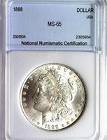 1888 Morgan Silver $ NNC MS-65
