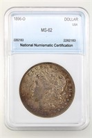 1896-O Morgan Silver $ NNC MS-62 RARE DATE
