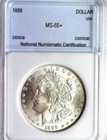 1889 Morgan $ Guide $425 NNC MS-65+ Clean & Fresh