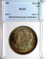 1881 Morgan Silver $ NNC MS-66+ Guide $4150