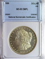 1889 Morgan Silver $ NNC MS-66 DMPL Guide $12500