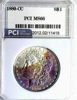 1880-CC  $ Guide $2250 PCI MS-66 PURPLE TONING!