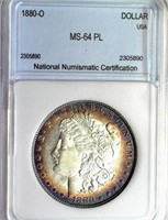 1880-O Morgan Silver $ GUIDE $3350 NNC MS-64 PL