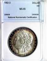 1882-O Morgan Silver $ NNC MS-65 Guide $650