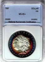 1887 Morgan Silver $ GUIDE $285 NNC MS-65+
