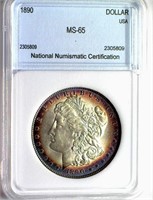 1890  $ Guide $1050 NNC MS-65 EXCELLENT TONING!