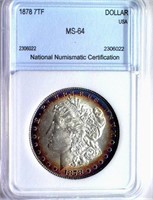1878 7TF Morgan Silver $ NNC MS-64