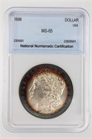 1888 Morgan Silver $ GUIDE $275 NNC MS-65